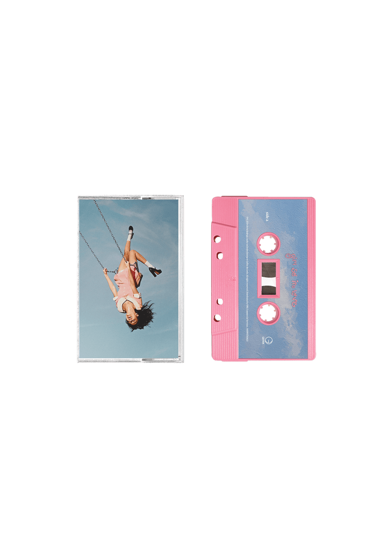 you seem pretty sad for a girl so in love - baby pink cassette + signed art card