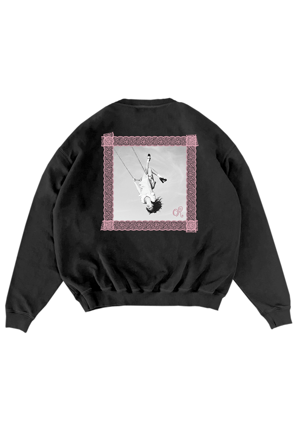 lace album cover embroidered crewneck