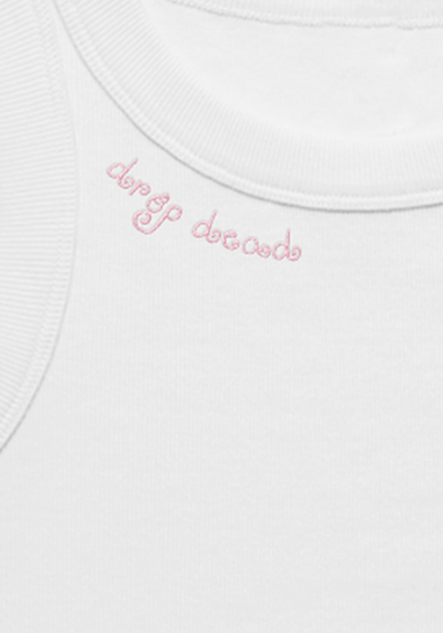 drop dead embroidered women's crop tank