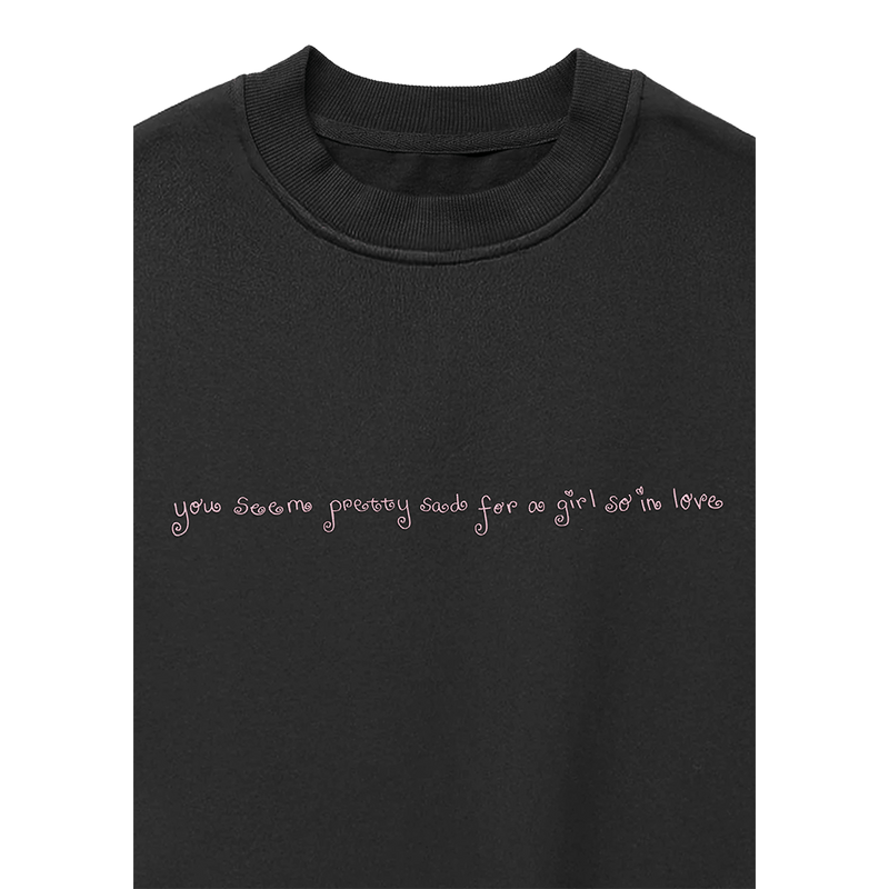lace album cover embroidered crewneck