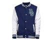 Baseball jakke i hvid/navy.