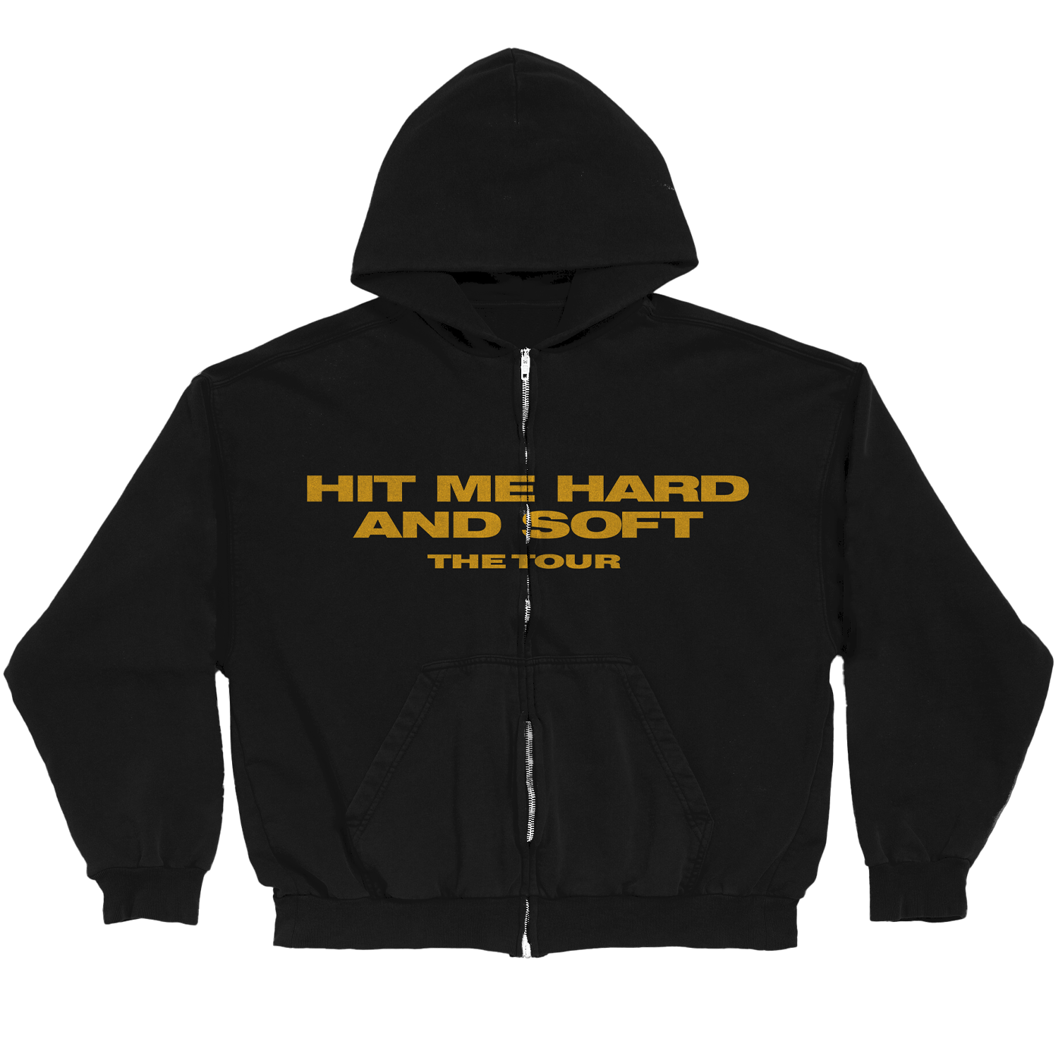 HIT ME HARD AND SOFT Live in 3D Hands Black Zip Hoodie