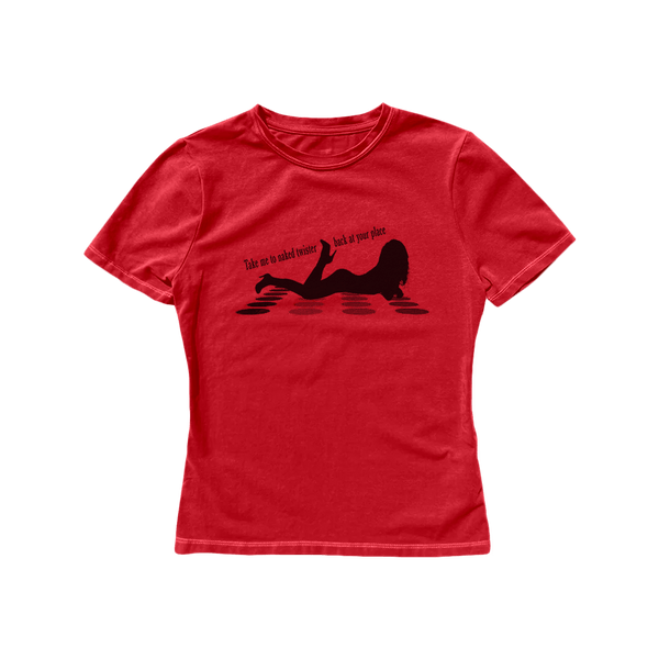 Naked Twister Red Baby Tee