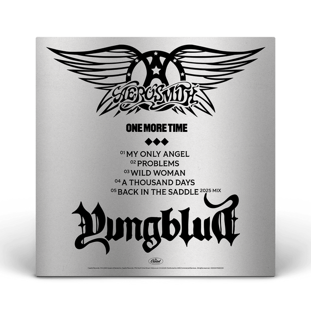 Aerosmith & YUNGBLUD - One More Time - Silver Vinyl (YUNGBLUD Store Exclusive) + Signed Art Card