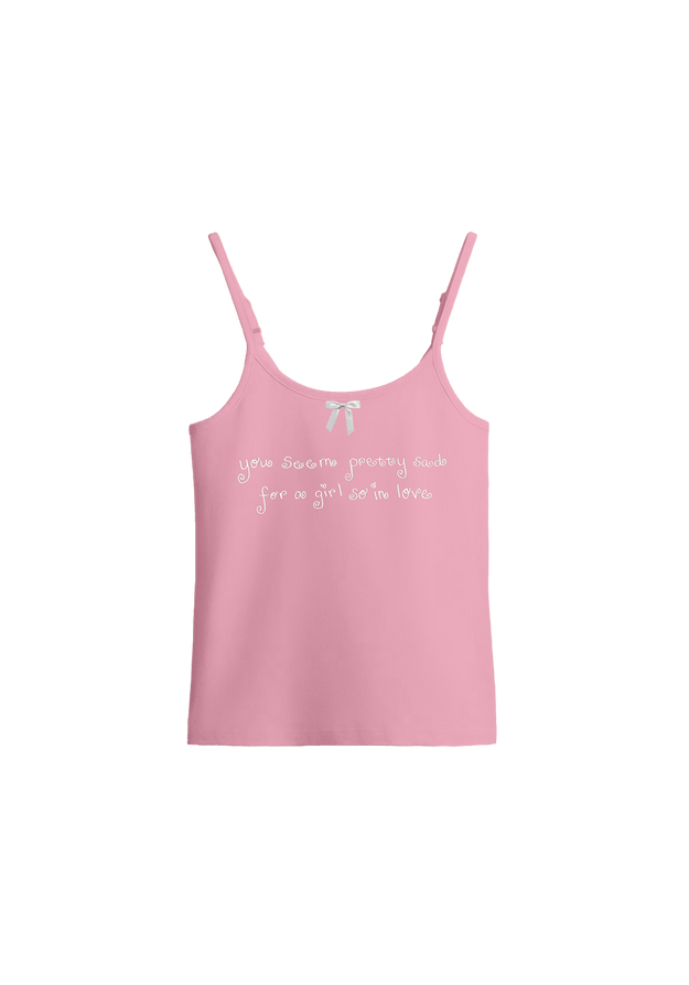 album embroidered women's spaghetti strap tank