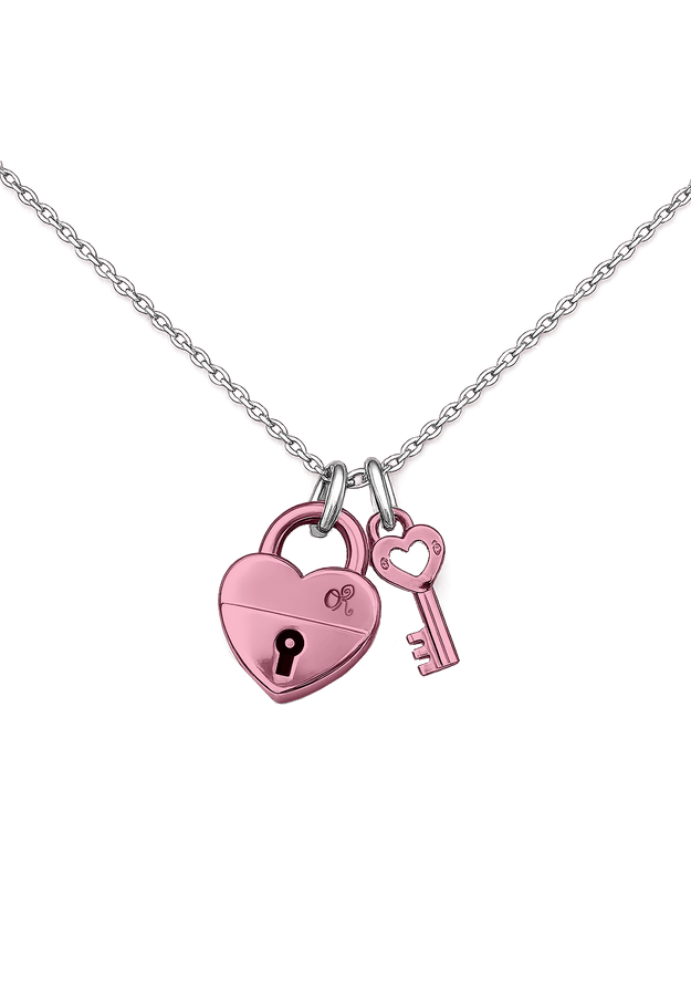 drop dead heart keyed padlock necklace