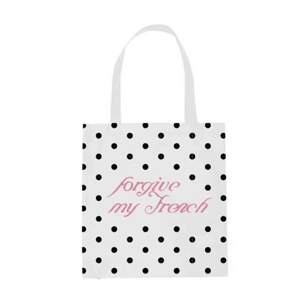 Forgive My French Polka Dot Tote