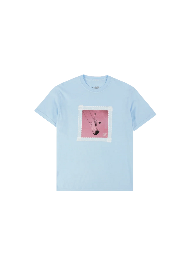 lace album cover oversized youth blue t-shirt