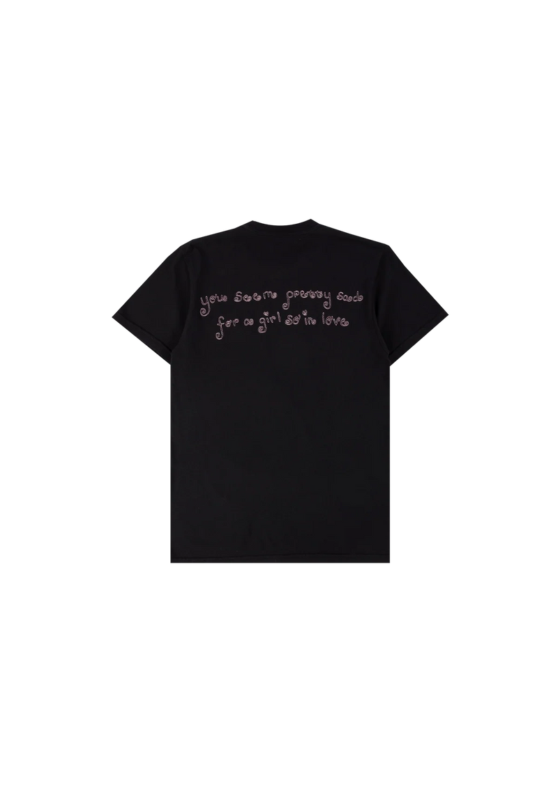 swing embroidered oversized youth black t-shirt