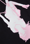 swing embroidered oversized youth black t-shirt